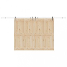 vidaXL Set feronerie pentru uși glisante, negru, 427 cm, oțel 3295782