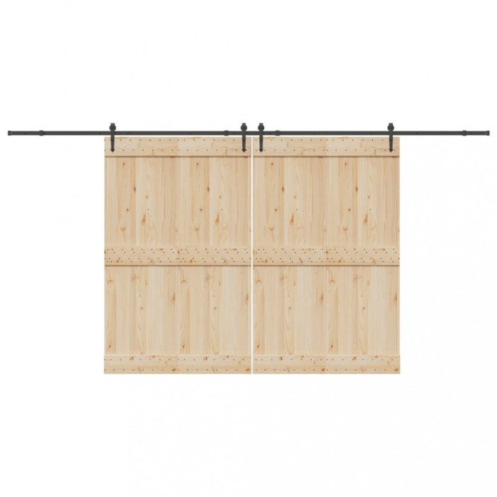 vidaXL Set feronerie pentru uși glisante, negru, 427 cm, oțel