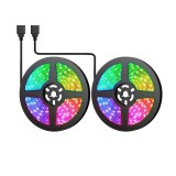 Cumpara ieftin Pachet x 2 Banda LED RGB 5050 cu telecomanda si USB 155 SMD LED pentru TV PC