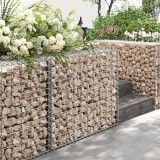 Cos gabion pentru pietre SONGMICS, otel galvanizat, 100x80x30 cm, argintiu