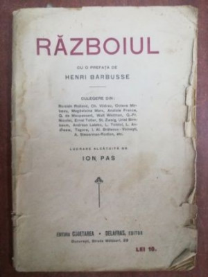 Ion Pas - Razboiul -prefata de Henri Barbusse foto