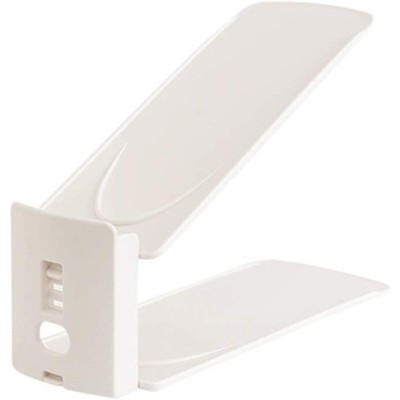 Suport pentru pantofi, flippy, din plastic, reglabil, 2 niveluri, 27 x 10 x 20 cm, bej foto