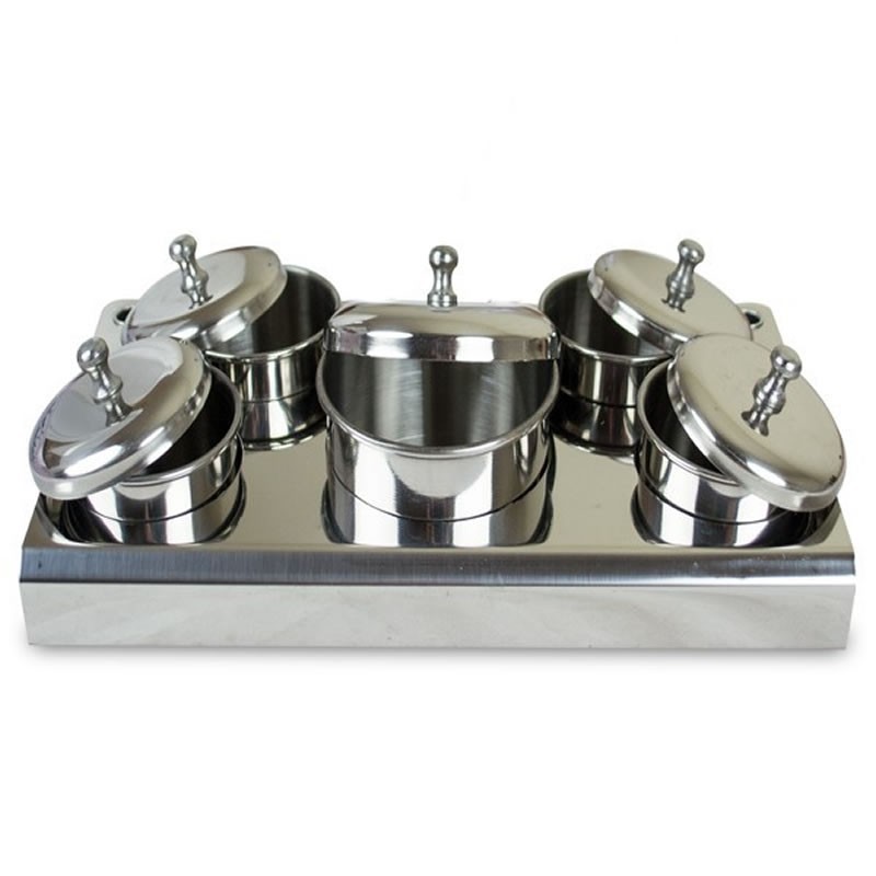 Set 5 pahare inox pentru acryl, capace incluse | arhiva Okazii.ro