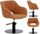 Scaun de coafat Retro hidraulic rotativ pentru salonul de coafură Suport cromat scaun de coafor