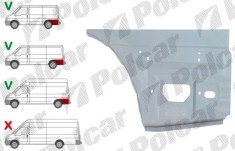Segment reparatie aripa spate FORD TRANSIT (V184/5), 05.2000-04.2006; TRANSIT/TOURNEO (V347/8), 05.2006-04.2013, partea dreapta, metal galvanizat; in
