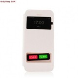 Husa Flip D-View Window Samsung Galaxy Core I8260, Alb, Protectie Completa