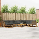 vidaXL Set de canapele de exterior cu pernă 9 pcs Natural și Antracit 3368020