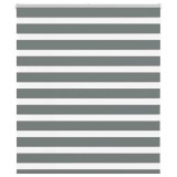 Jaluzea tip zebra gri &icirc;nchis lățime țesătură 130,9 cm poliester