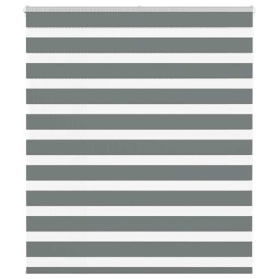 Jaluzea tip zebra gri &amp;icirc;nchis lățime țesătură 130,9 cm poliester foto