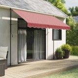 vidaXL P&acirc;nză de rezervă fald copertină, vișiniu 3 m dungi 367774