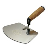 Mistrie inox, trapez, semirotunda, 16x12 cm, maner pluta, Olejnik