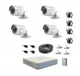 Kit complet - Sistem Supraveghere Video UltraHD HIKVISION - 4 camere 5MP - HDD si accesorii