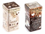 Cumpara ieftin Set 2 cutii depozitare cafea inchidere ermetica metal multicolor 2 x 9 x 9 x 17 H