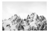 Tablou Canvas, "Piscurile &icirc;nzăpezite ale tăcerii alpine", Alb, Majestuos, &Icirc;nghețat, Ascuțit, St&acirc;ncos, Imaculat, Rece, Grandios, 39 x 26 cm, CMCLASS