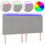 Cumpara ieftin Tablie de pat cu LED, gri deschis, 180x5x118/128 cm, textil