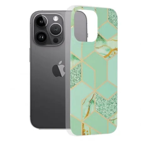 Husa iPhone 14 Pro Max Marble Verde