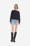 A.P.C. hanorac de bumbac Sweat Annie femei, culoarea negru, uni COEIP.F27623-ROSEPALE