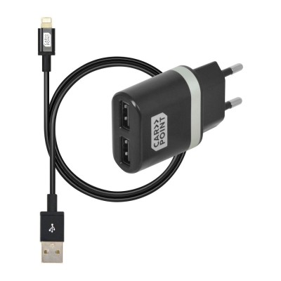 Incarcator priza retea, cu iesire 2x USB,iesire 5V 2.4V, cu cablu conector hibrid MicroUSB MFi Dock 8pin, AutoDrive ProParts foto