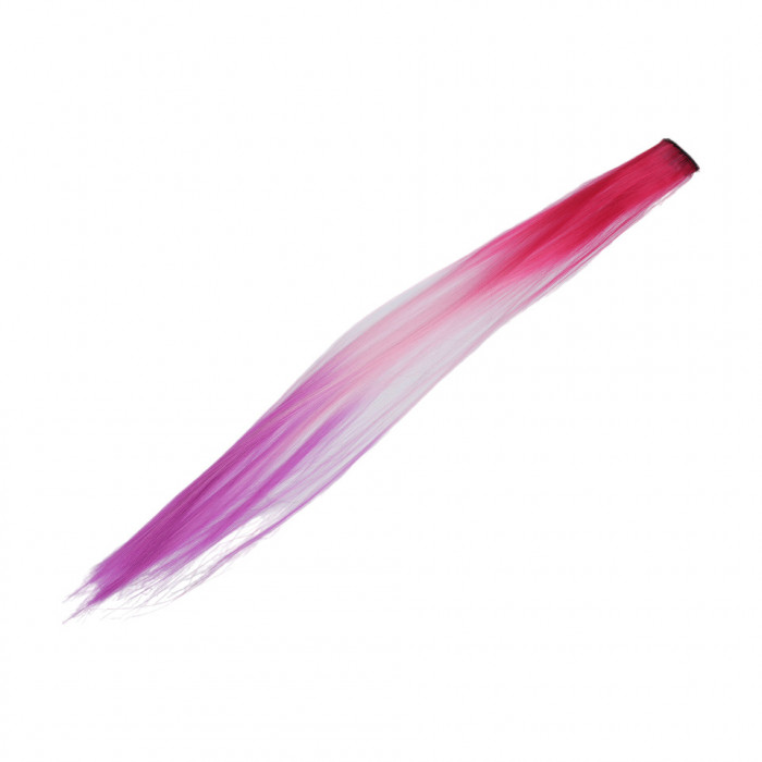 Suvita colorata de par cu pieptene Crisalida, lungime 50 cm, roz si mov