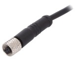Conector BULGIN M5 3 pini 1A IP67 60V mufă mamă cabluri 1m PXPPVC05FBF03ACL010PVC