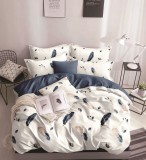 Cumpara ieftin Lenjerie Pat Stork Fx041, Bumbac, 4 Piese, Fara Elastic, Alb, Imprimeu