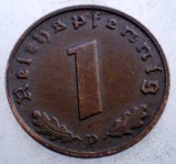 2.727 GERMANIA 1 REICHSPFENNIG 1938 D, Europa, Bronz