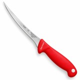 Cumpara ieftin Cutit pentru transare rosu 31 cm, lama flexibila curbata 17 cm, 80 g, otel inoxidabil, maner ergonomic cu protectie, pentru peste si carne