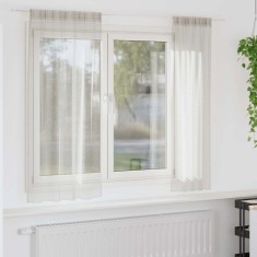 vidaXL Perdele cu perdele 2 pcs Crem 140x175cm Poliester 4108013