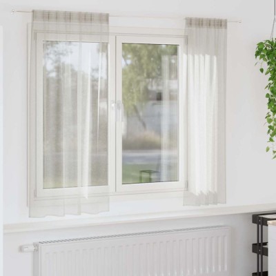 vidaXL Perdele cu perdele 2 pcs Crem 140x175cm Poliester 4108013 foto