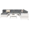 VidaXL Set canapea de grădină, 8 piese, alb, lemn masiv de pin 3250565