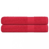 VidaXL Prosoape pentru saună 2 buc Roșu 80x200 cm 360 g/m&sup2; 100% bumbac