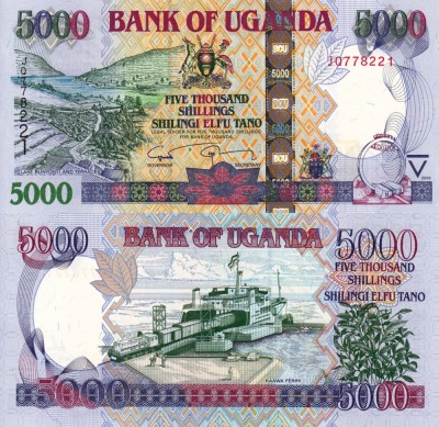 UGANDA 5.000 shillings 2009 UNC!!! foto