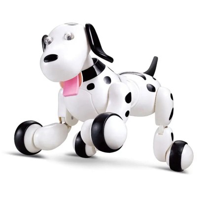 Robot Catel interactiv iUni Smart-Dog, telecomanda cu 24 comenzi, Alb-Negru foto