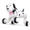 Robot Catel interactiv iUni Smart-Dog, telecomanda cu 24 comenzi, Alb-Negru