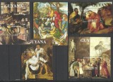 GUYANA 1993 ARTA PICTURA CRACIUN, Nestampilat
