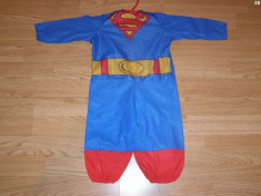 costum carnaval serbare superman pentru copii de 9-12 luni foto