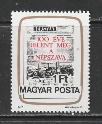 Ungaria 1977 - Ziarul Nepszava 100 de Ani 1v MNH foto