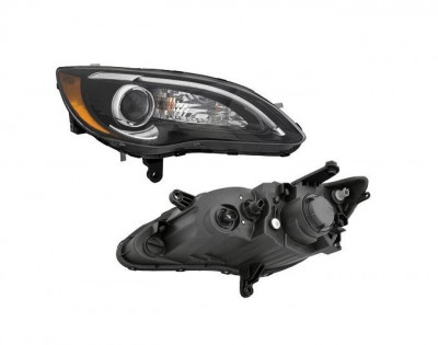 Far Chrysler 200, 01.2011-04.2014, Taiwan, fata, partea dreapta, tip bec HiR2+PY27/7W+W5W; manual; negru; Omologare: SAE; foto