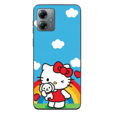 Husa compatibila cu Motorola Moto G14 Silicon Gel Tpu Model Hello Kitty Rainbow foto