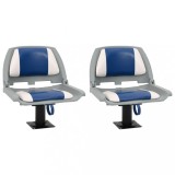 VidaXL Set scaun pliabil pentru barcă, albastru și alb, 48x51x41 cm