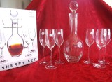 SET CARAFA DECANTOR STICLA SI PAHARE CRISTAL SET PENTRU SHERRY LICHIOR