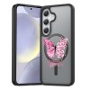 Hus&Auml; magsafe anti&Egrave;oc pentru samsung galaxy s25 &acirc; design butterfly quote, protec&Egrave;ie 360&Acirc;&deg;, mesaj be strong, negru mat