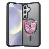 Hus&Auml; magsafe anti&Egrave;oc pentru samsung galaxy s25 &acirc; design butterfly quote, protec&Egrave;ie 360&Acirc;&deg;, mesaj be strong, negru mat