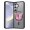 Hus&Auml; magsafe anti&Egrave;oc pentru samsung galaxy s25 &acirc; design butterfly quote, protec&Egrave;ie 360&Acirc;&deg;, mesaj be strong, negru mat