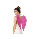 Aripi inger din pene roz, marime universala (50 x 50 cm)