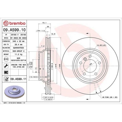 Set disc frana BMW 3 (E90) 02.04-02.12, 3 Convertible (E93) 05.06-12.13, 3 Coupe (E92) 01.05-12.13, 3 Touring (E91) 12.04-12.12, X1 (E84) 03.09-06.15