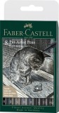 Pitt Artist Pen Set 8 Buc Negru&amp;Gri Faber-Castell, Faber Castell