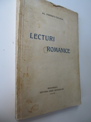 Lecturi romanice , 1939 - Al. Popescu Telega foto