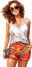 Sticker decorativ, Woman, Alb, 90 cm, 8439ST-1 foto