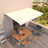 vidaXL Copertină retractabilă automat, crem, 500x300 cm